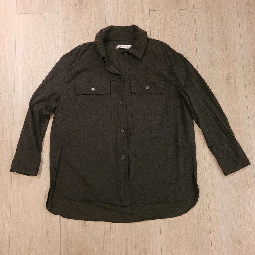 ZARA | Button Up Blouse Long Sleeve Shirt | Sz. L